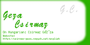 geza csirmaz business card